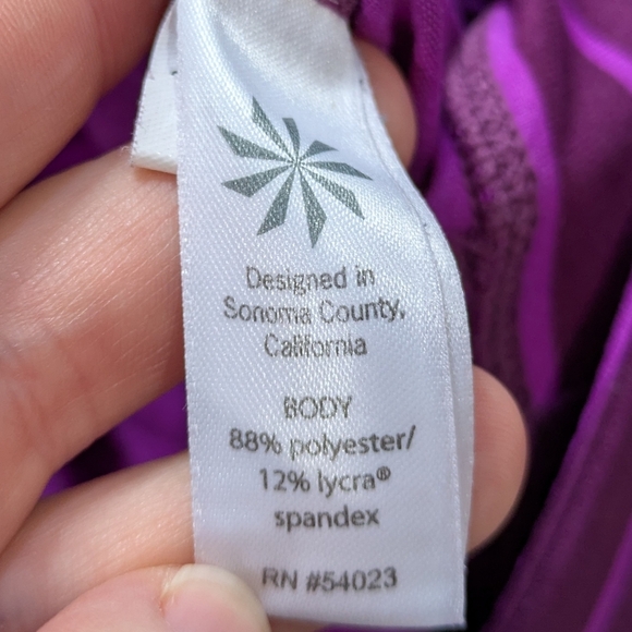 ✨3/$15 Athleta Purple Striped Crop Workout Exercise Athletic Legging M - Picture 8 of 10